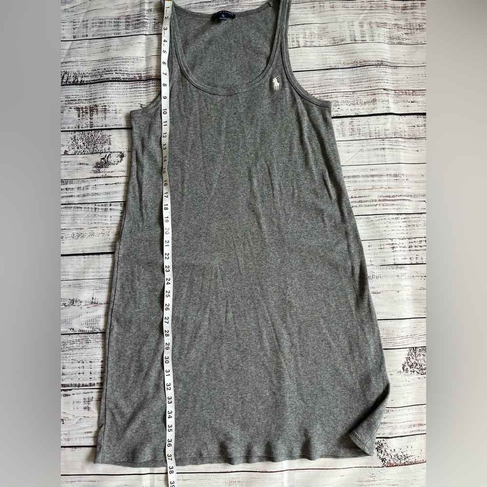 Ralph Lauren ribbed tank sleep dress fitted gray size XL 100% cotton - Picture 6 of 6